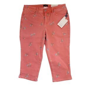 NWT NYDJ LIFT AHD TUCK FLORAL CROP PANTS SZ. 12